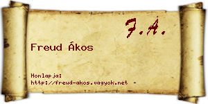Freud Ákos névjegykártya